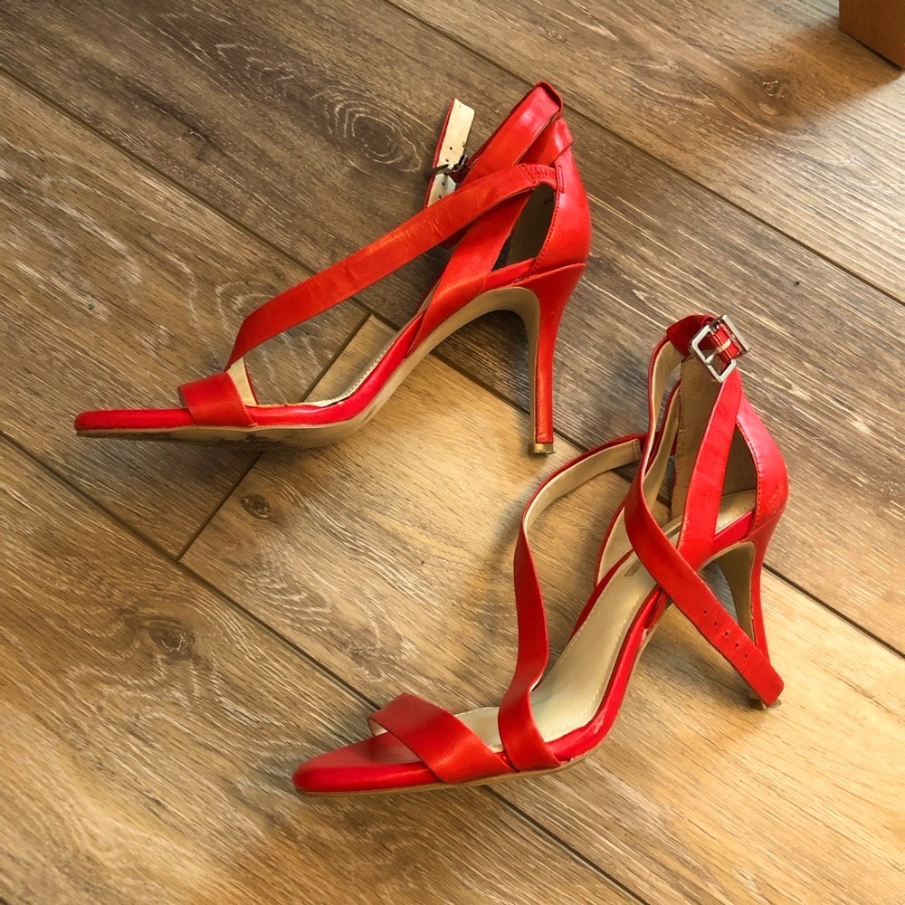 Elegant and Sexy Red Strappy Heels